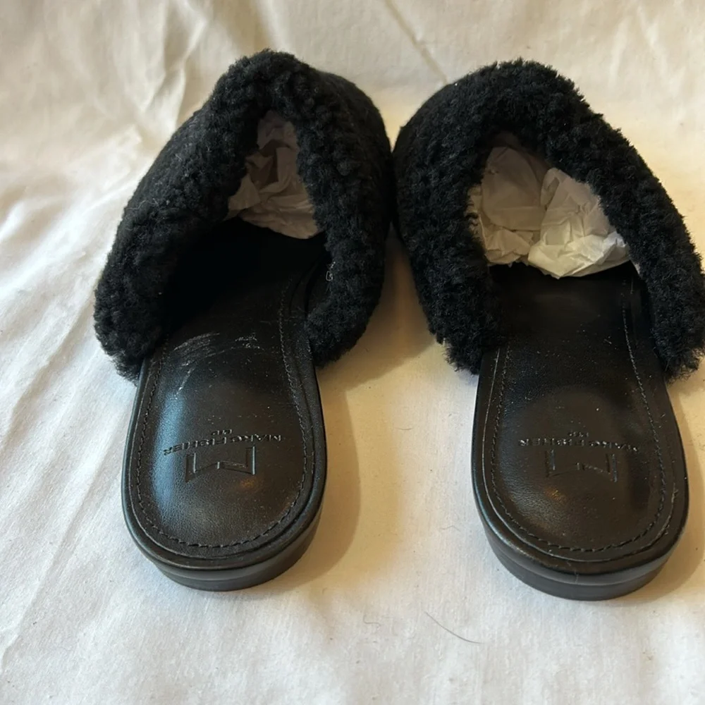 Marc Fisher LTD Womens Black Sibrinna Shearling Mules-Size 10 M   NWOB - Picture 9 of 9